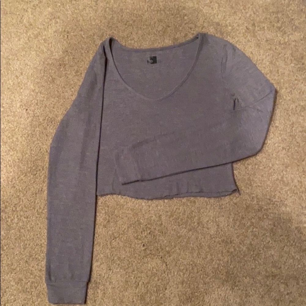🔥3/$15 Urban Outf CROP TOP (BDG) long sleeve in gray